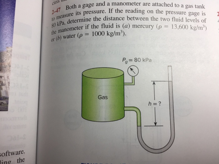 Solved Both A Gage And A Manometer Are Attached To A Gas