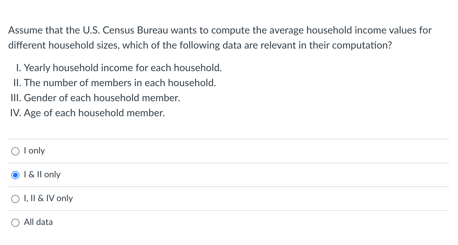 Solved Assume That The U.S. Census Bureau Wants To Compute | Chegg.com