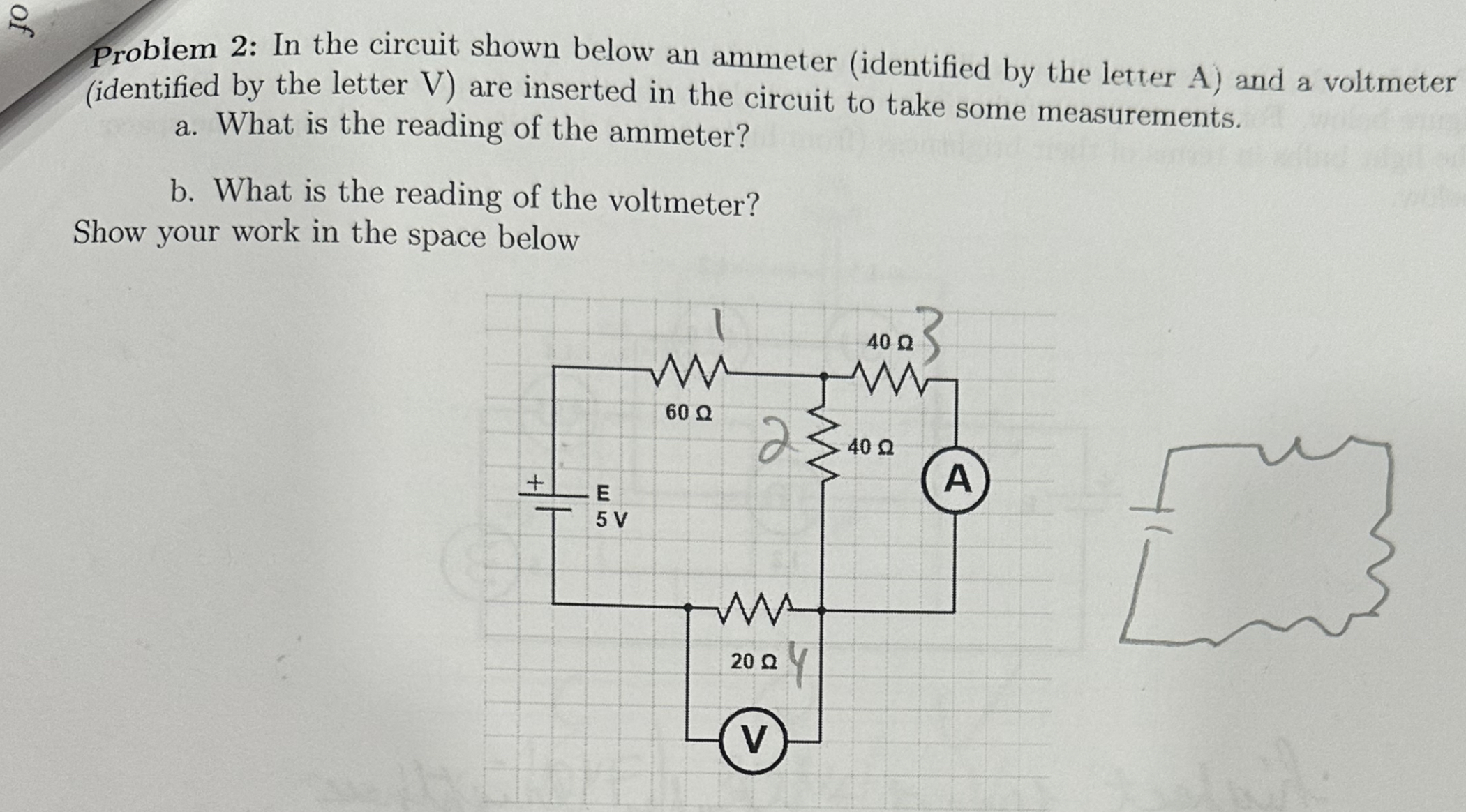 Solved Problem 2 In the circuit shown below an ammeter