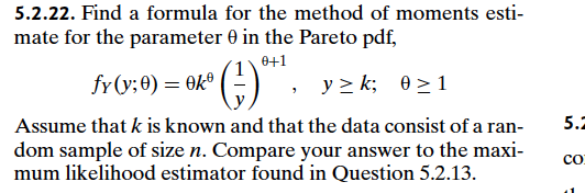 Solved 5.2.22. Find a formula for the method of moments | Chegg.com