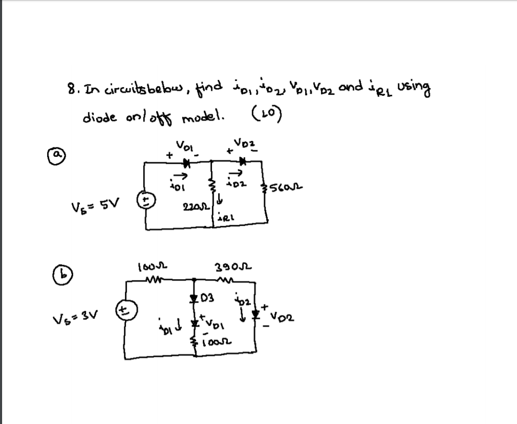 Solved 8. In circuits bebe, find to, to You Yoz and are | Chegg.com