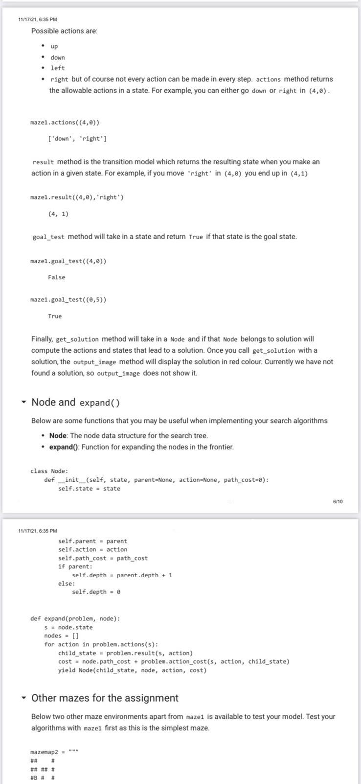 Solved PYTHON MAZE PROBLEM: DEEP-FIRST SEARCH The question | Chegg.com
