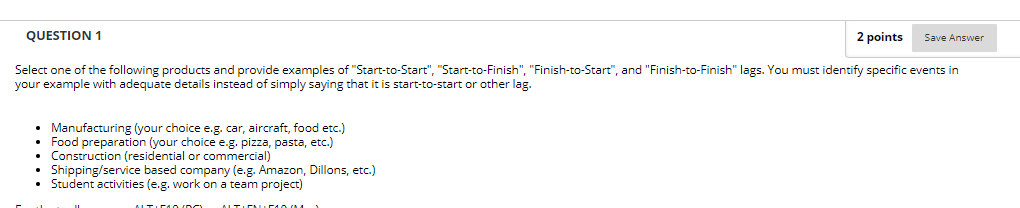 Solved QUESTION 1 2 points Save Answer Select one of the | Chegg.com