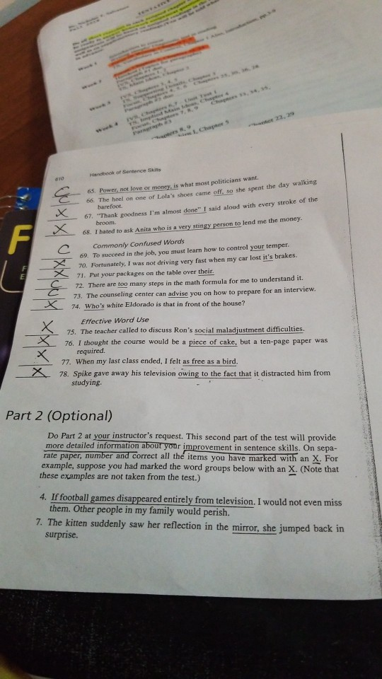 Handbook of Sentence Skills 610 65. Power not kove or