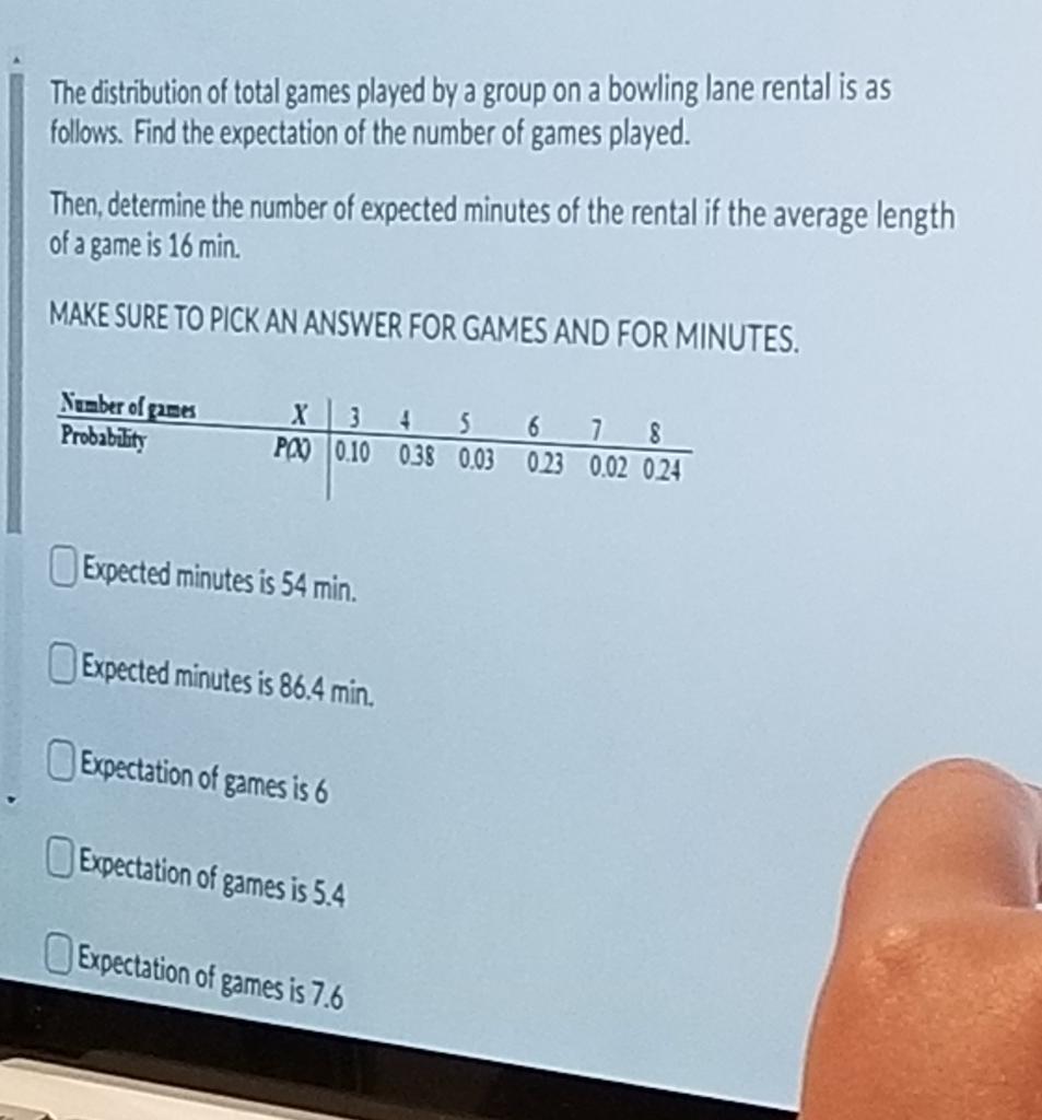 Solved The distribution of total games played by a group on | Chegg.com