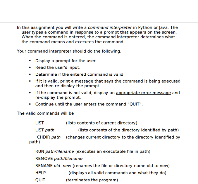 Solved In this assignment you will write a command | Chegg.com