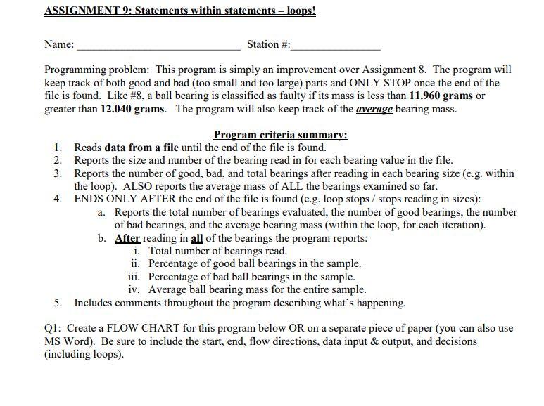 an assignment statements used inside a function