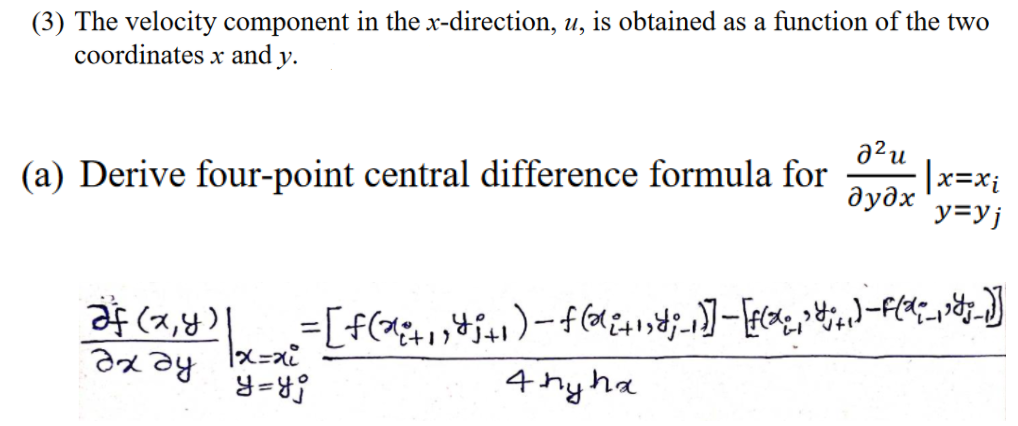 Solved (3) The velocity component in the x-direction, u, is | Chegg.com