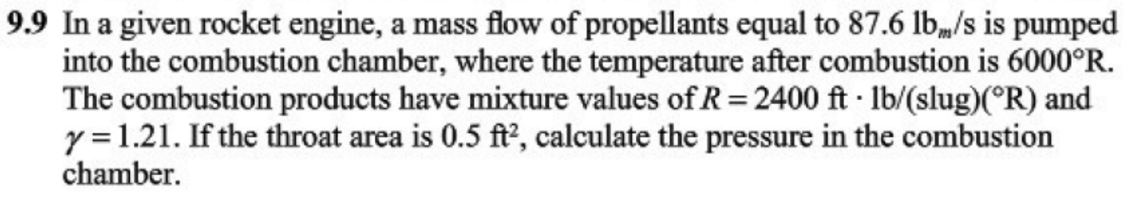 Solved 9.9 In a given rocket engine, a mass flow of | Chegg.com