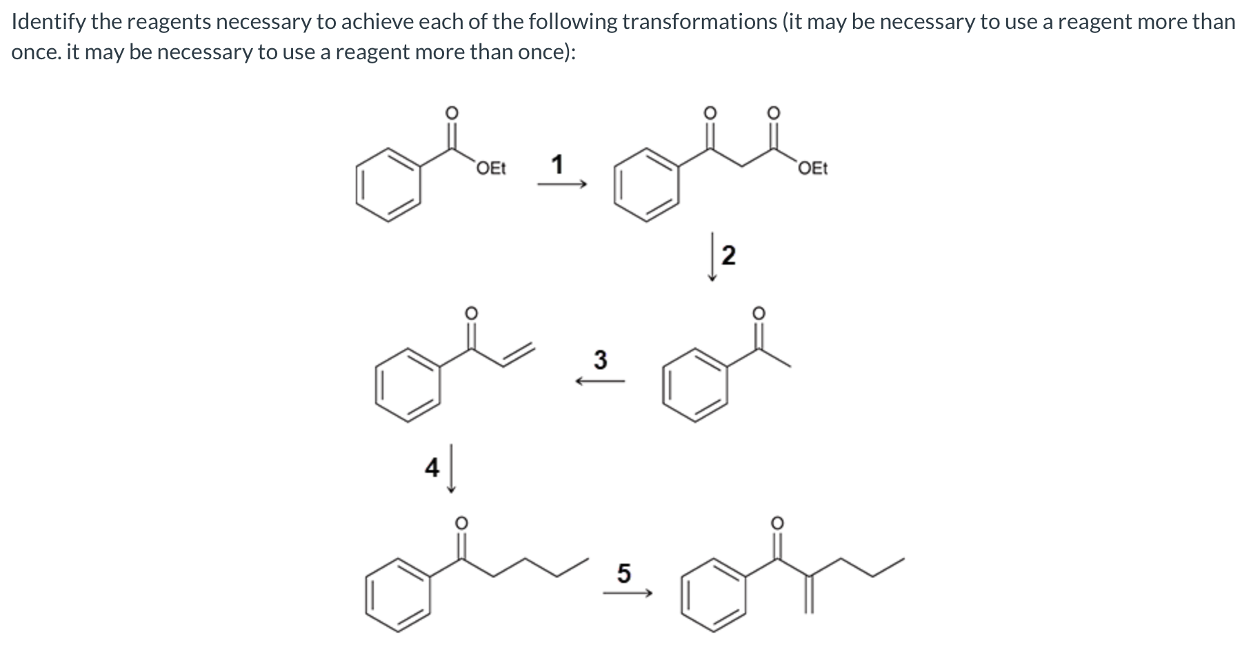 Solved Identify The Reagents Necessary To Achieve Each Of | Chegg.com