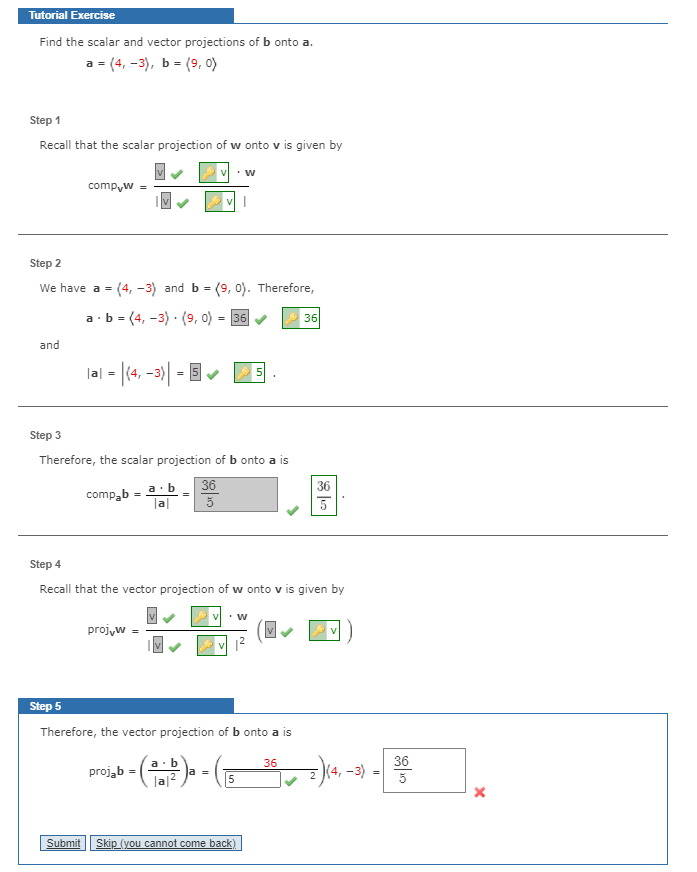 Solved Tutorial Exercise Find The Scalar And Vector | Chegg.com