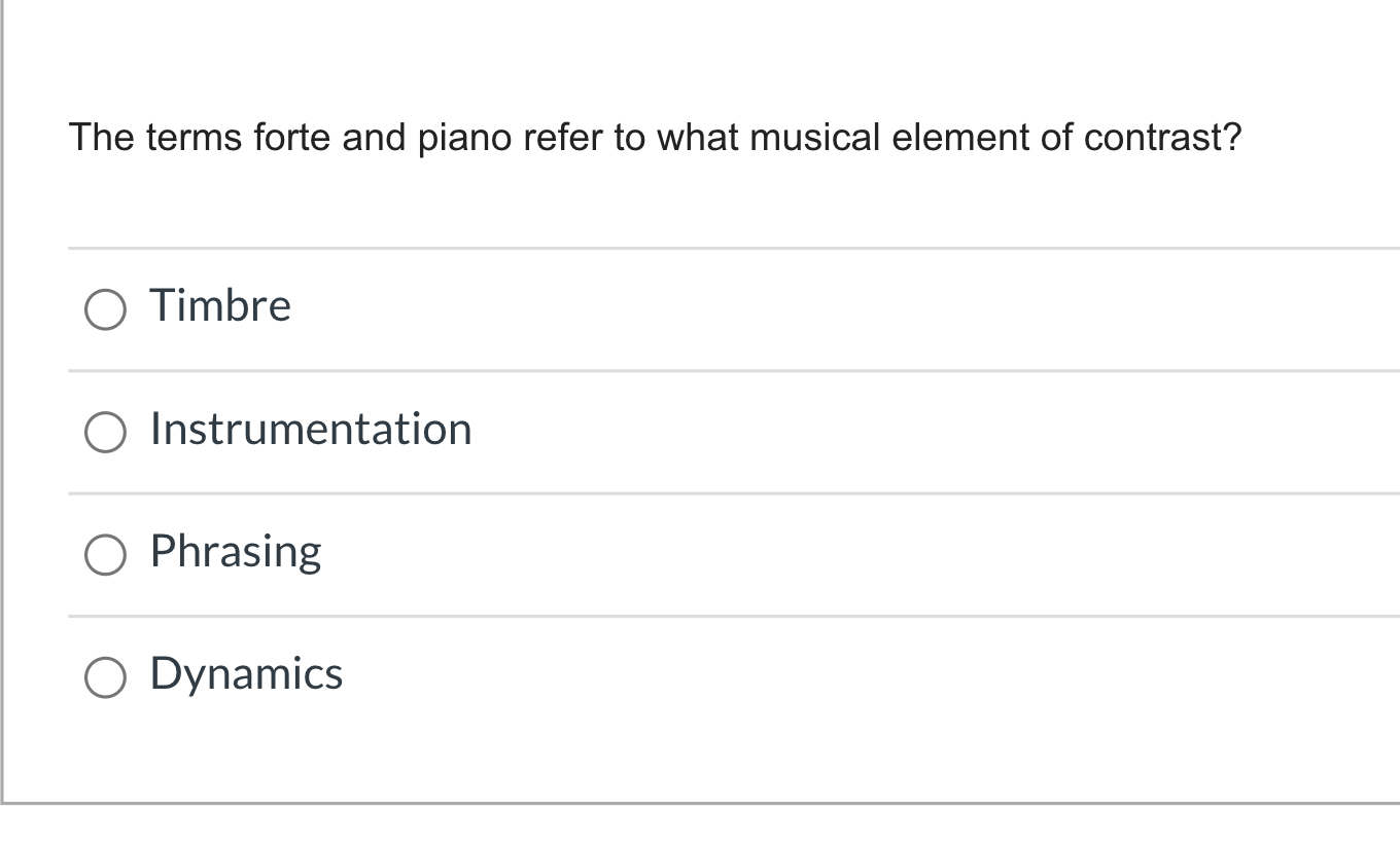 Solved The terms forte and piano refer to what musical | Chegg.com