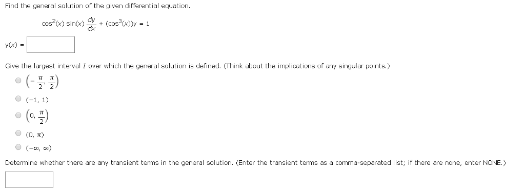 the general solution of the equation cos x cos 6x =- 1