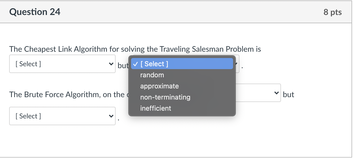 Solved Question 24 8 pts The Cheapest Link Algorithm for | Chegg.com