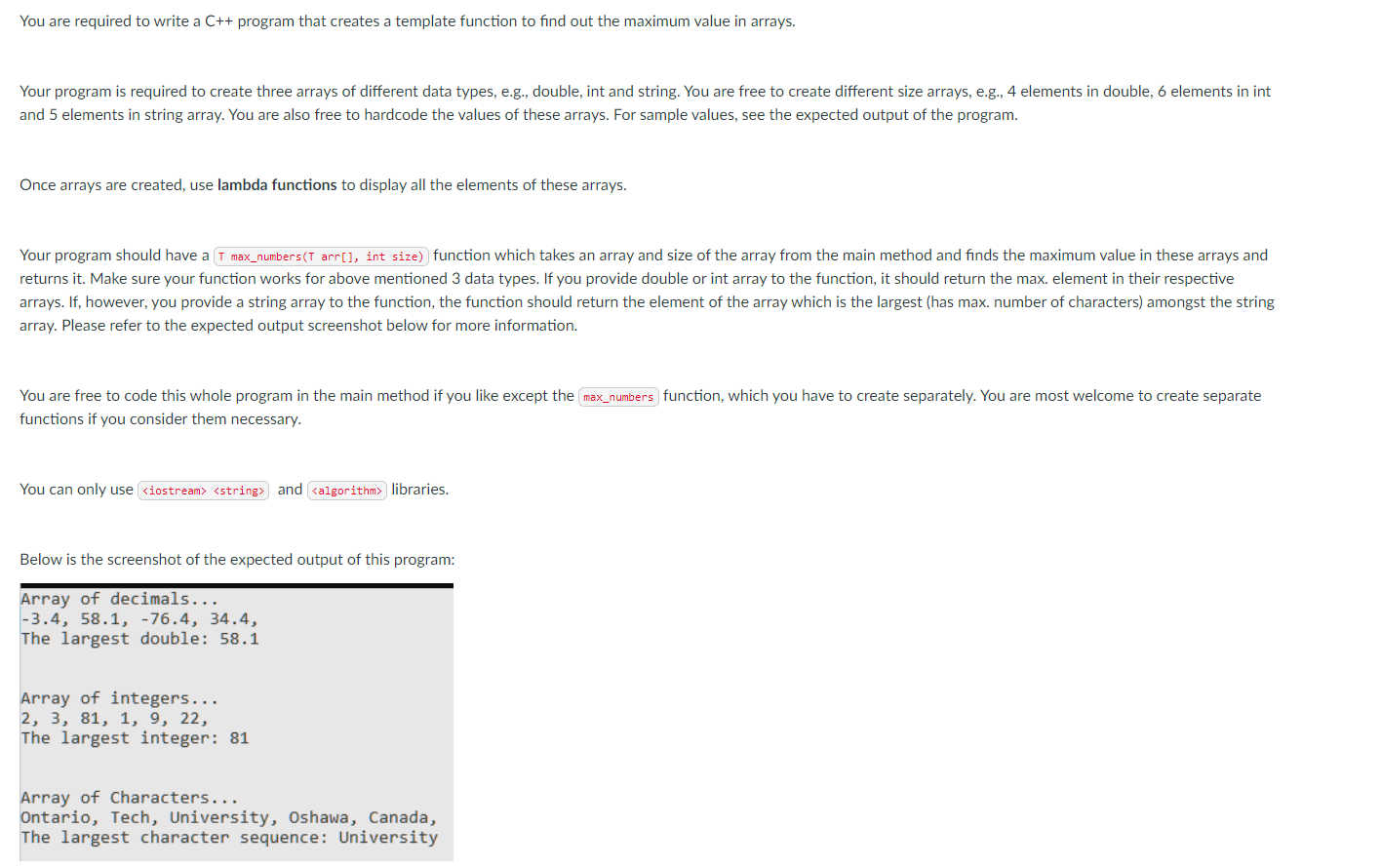 Solved You are required to write a C++ program that creates | Chegg.com
