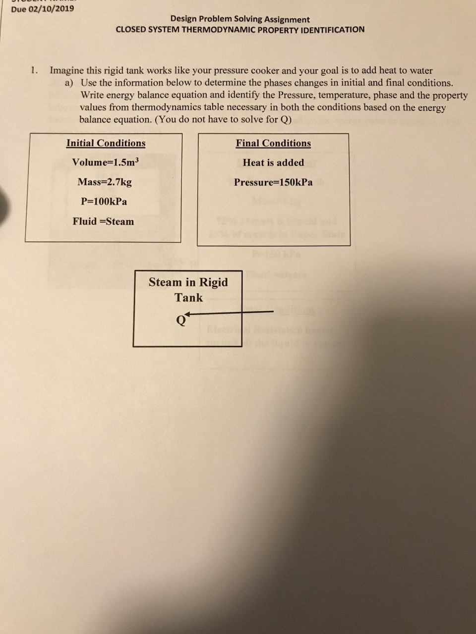 Solved Due 02/10/2019 Design Problem Solving Assignment | Chegg.com