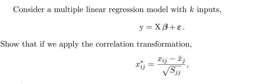 Solved Consider A Multiple Linear Regression Model With K Chegg Com