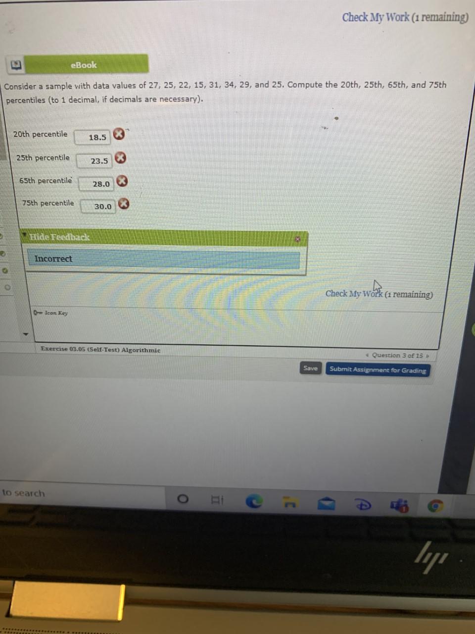 Solved Check My Work (1 remaining) eBook Consider a sample | Chegg.com