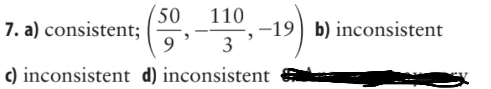 Solved 7. Determine if each system of planes is consistent | Chegg.com