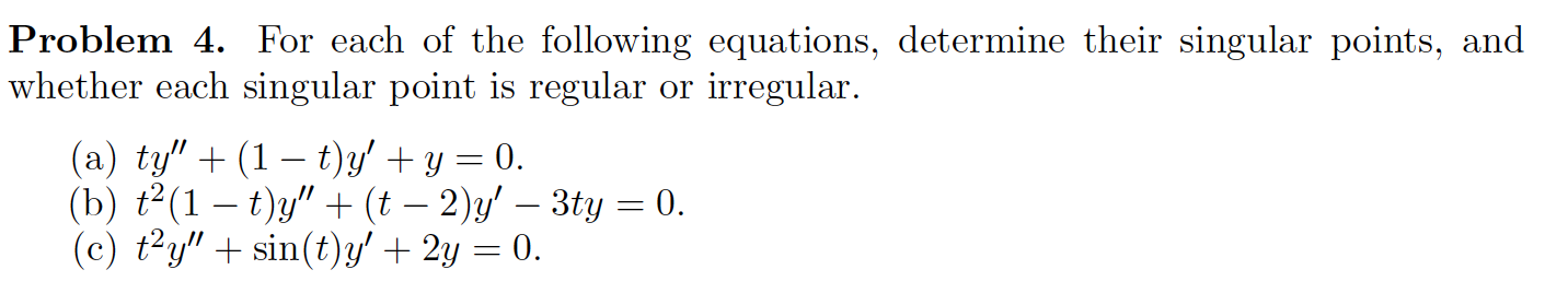 Solved Problem 4. For each of the following equations, | Chegg.com