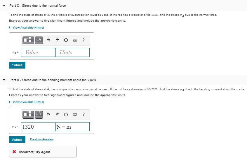 Solved Learning Goal: To determine the state of stress in a | Chegg.com