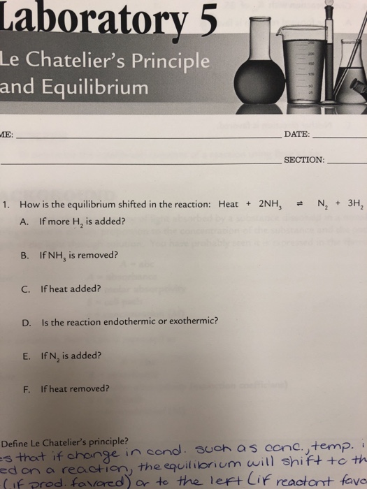Solved Laboratory 5 Le Chatelier's Principle and Equilibrium | Chegg.com