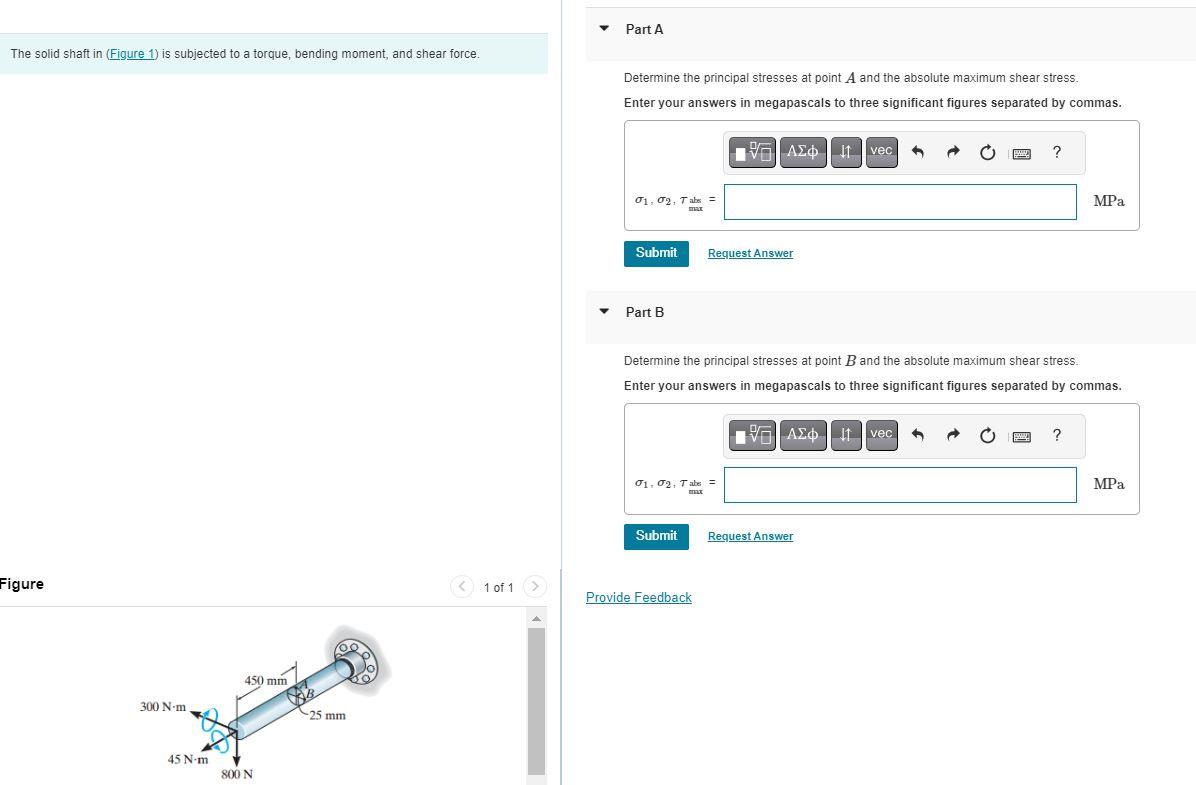 Solved The solid shaft in (Figure 1) is subjected to a | Chegg.com
