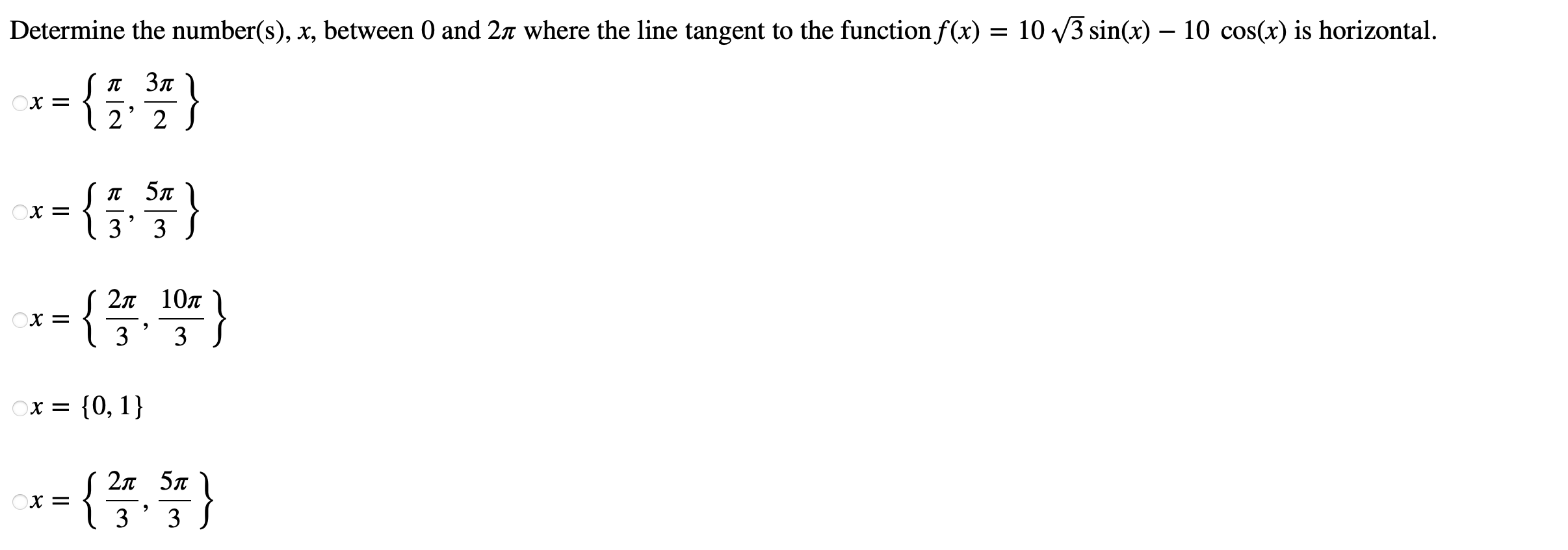 Solved Determine the number(s), x, ﻿between 0 ﻿and 2π ﻿where | Chegg.com