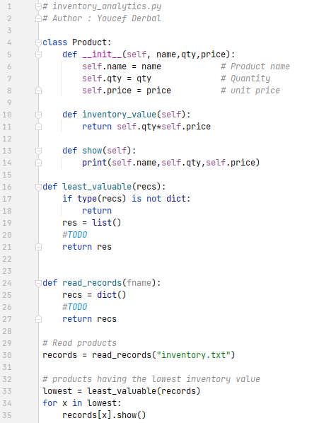 Solved The program inventory_analytics.py, is used to | Chegg.com