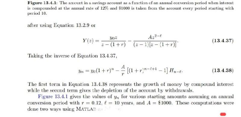 Figure 13.4.1: The amount in a savings account as a | Chegg.com