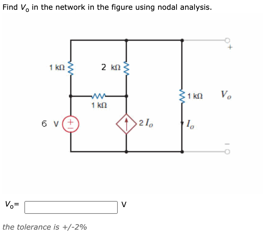 Solved Find V. In The Network In The Figure Using Nodal 