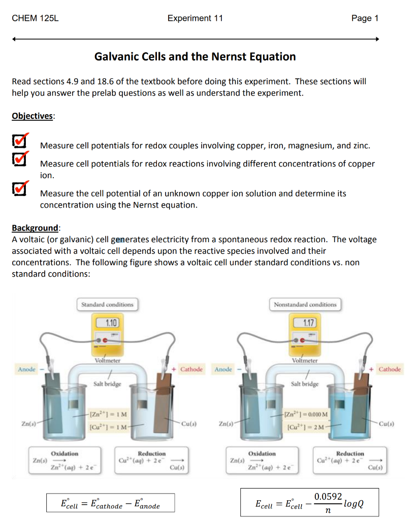 Solved Name Lab Day Time Name Lab Day/Time Part B. Galvanic | Chegg.com