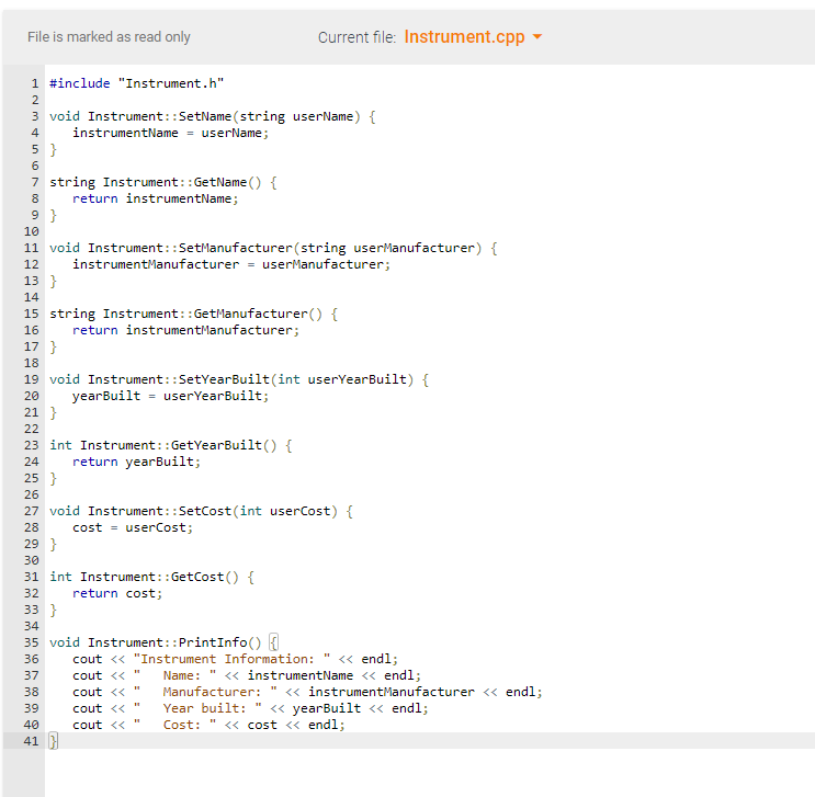 File is marked as read only
Current file: Instrument.cpp