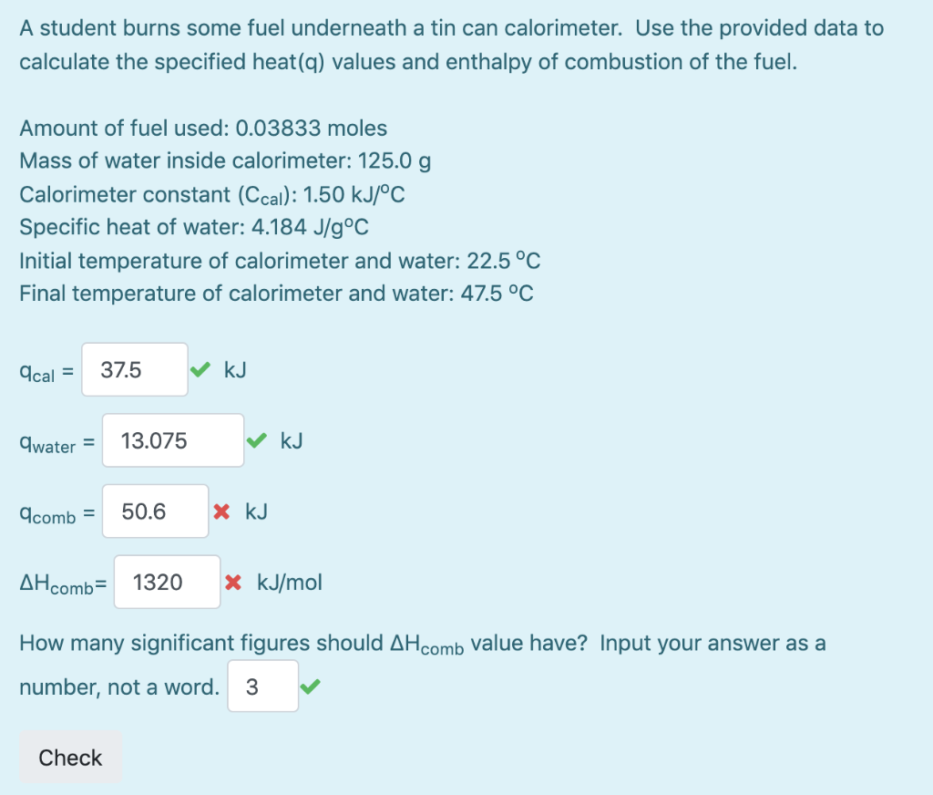 Solved Calculate Qcomb And Deltahcomb, Show All Work, What 