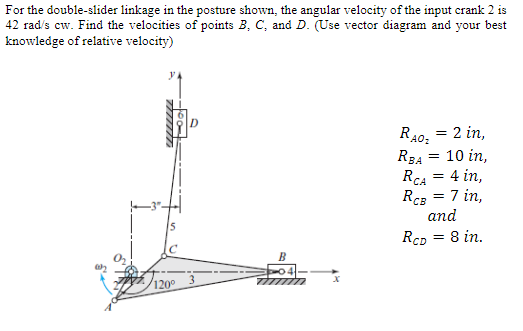 Solved For The Double-slider Linkage In The Posture Shown, 