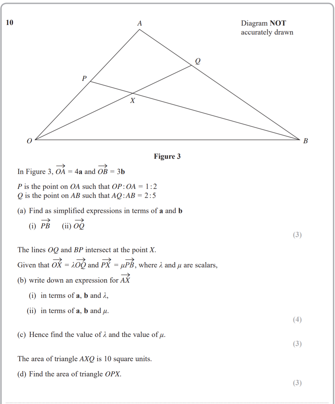 Solved Figure J In Figure 3,OA=4a and OB=3b P is the point | Chegg.com