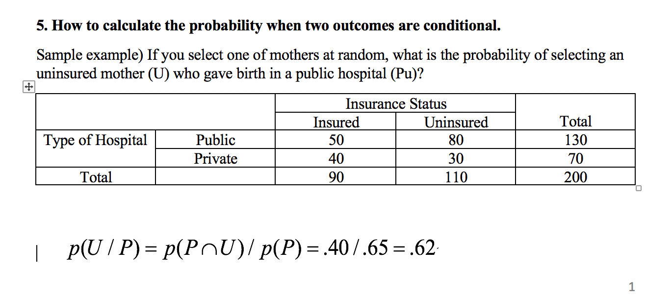 Solved 5. How to calculate the probability when two outcomes | Chegg.com