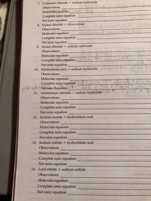 Solved 3. Copper(II) sulfate + sodium phosphate Observations