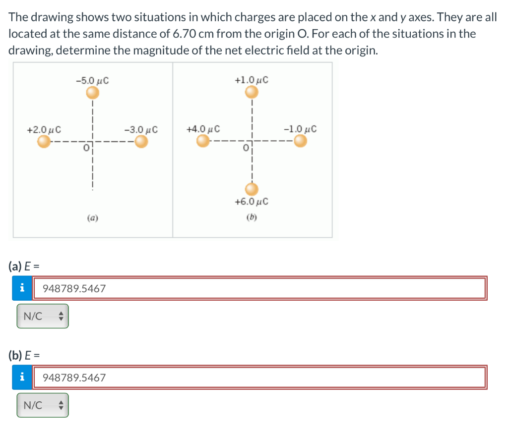 Solved The drawing shows two situations in which charges are