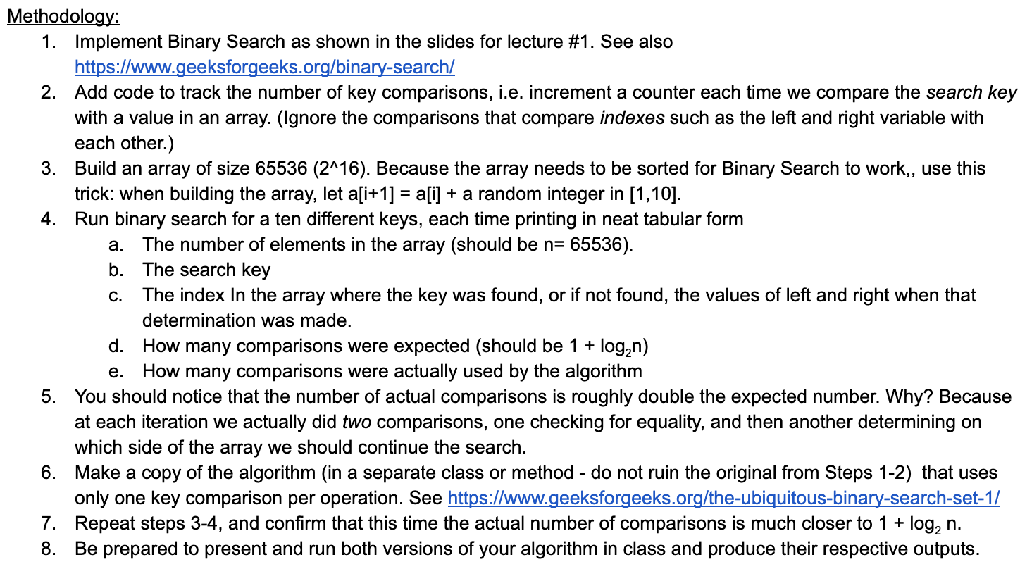 PLEASE USE THE BINARYSEARCH JAVA CODE | Chegg.com