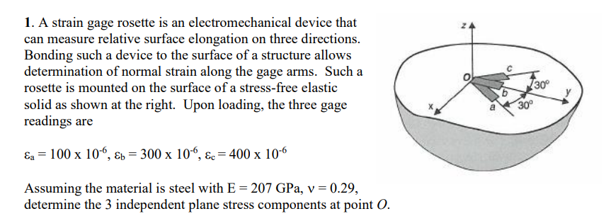 Solved 1. A Strain Gage Rosette Is An Electromechanical | Chegg.com