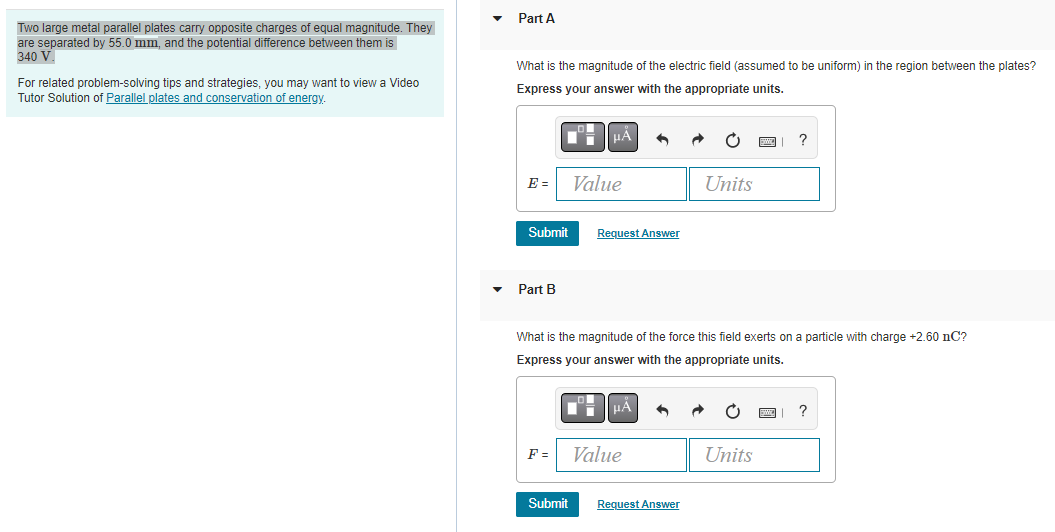 Solved Two Large Metal Parallel Plates Carry Opposite Chegg