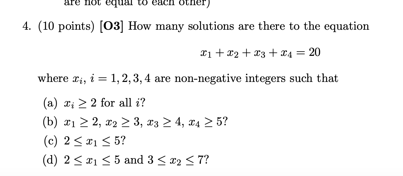 Solved (10 points) [O3] How many solutions are there to the | Chegg.com