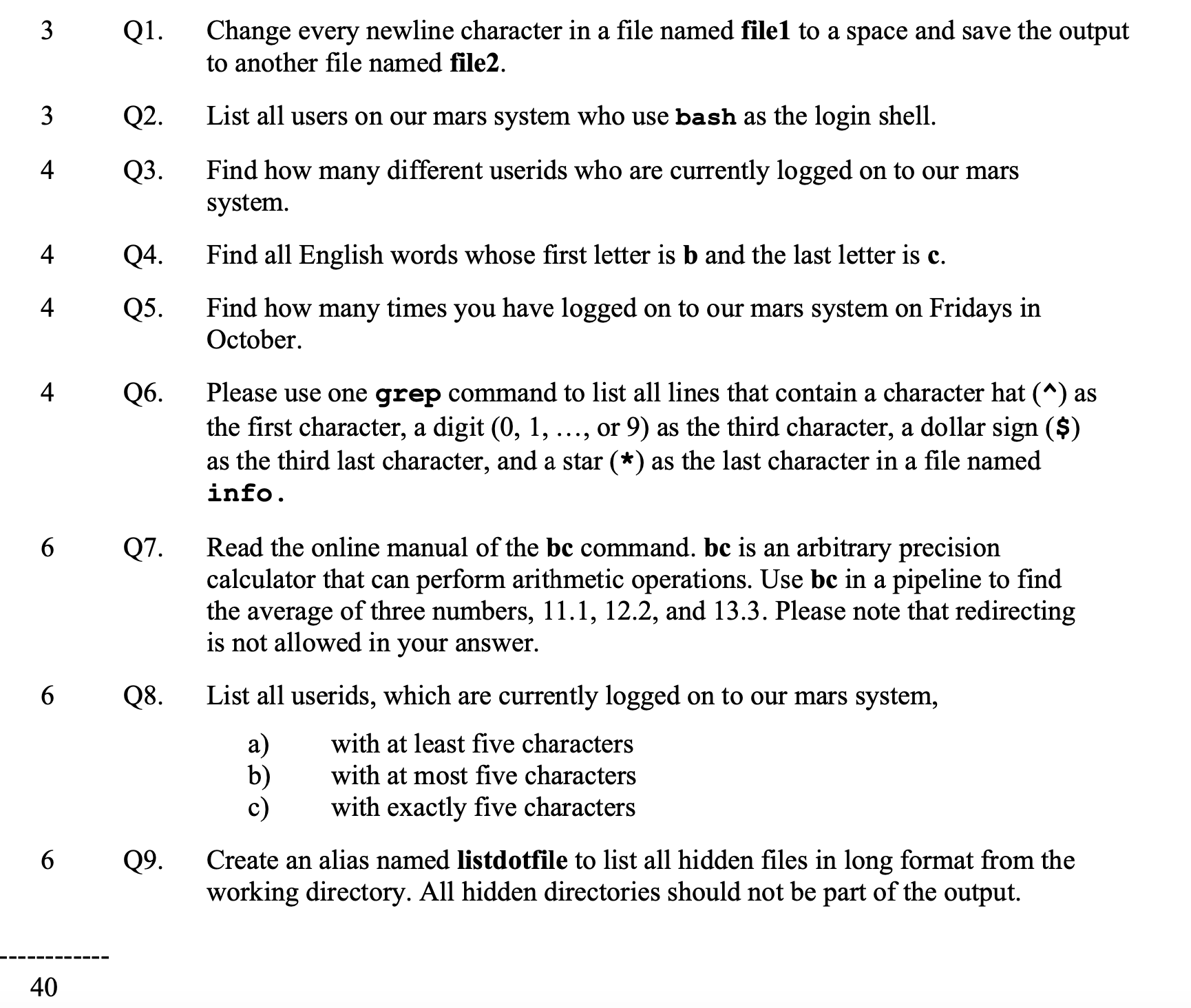 Solved what are the unix commands for the questions below chegg