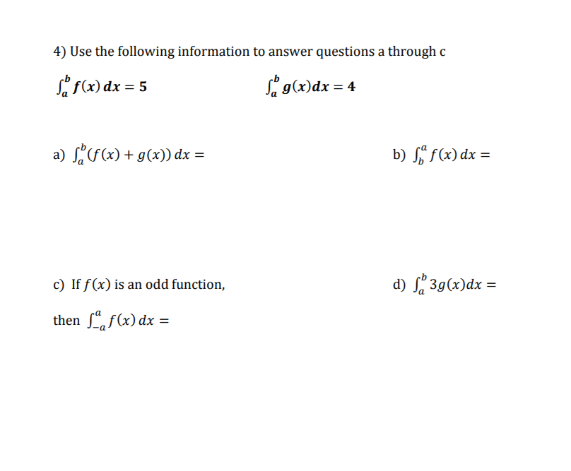 Solved 4 Use The Following Information To Answer Questio Chegg Com