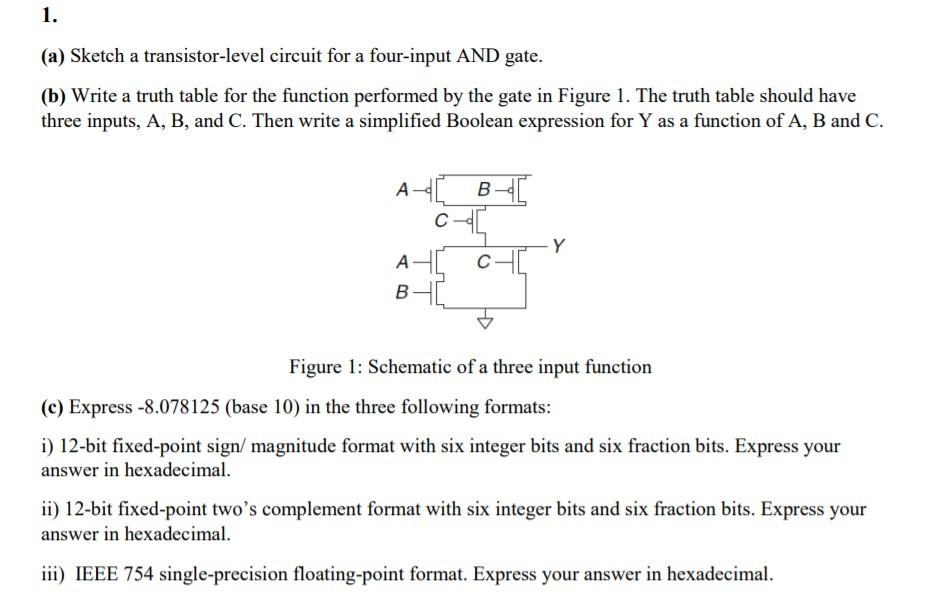 Solved (a) Sketch a transistor-level circuit for a | Chegg.com