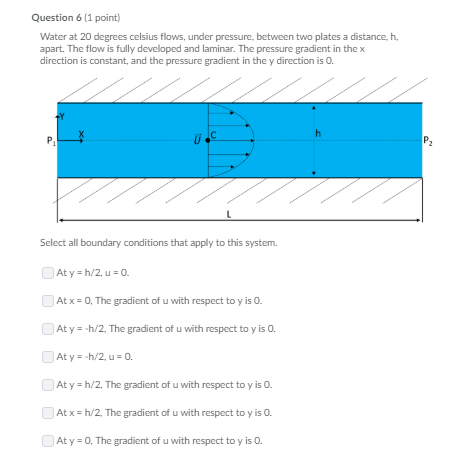 Solved Question 6 (1 point Water at 20 degrees celsius | Chegg.com