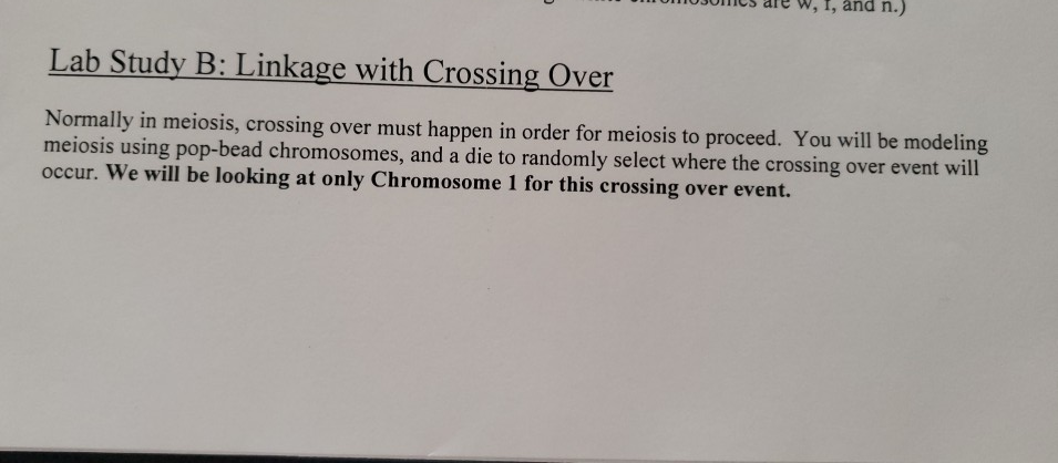 Lab Study B: Linkage With Crossing Over Figure 2.3. | Chegg.com