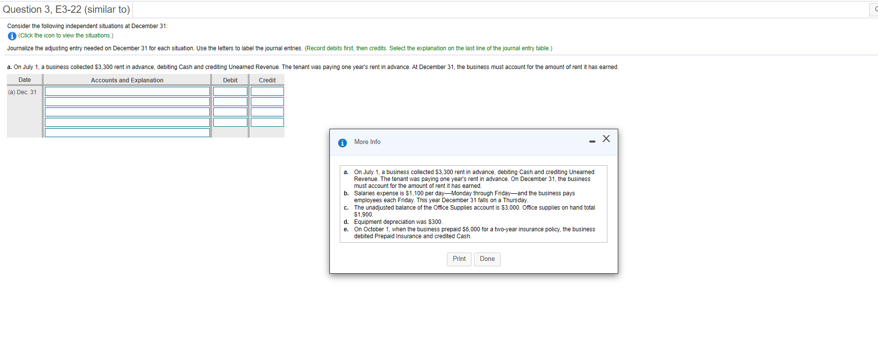 Solved Question 3, E3-22 (similar to) Consider the following | Chegg.com