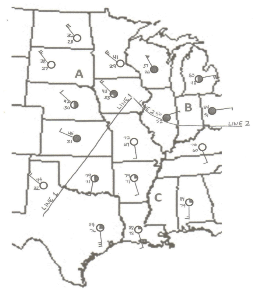 Solved Use the map to the on the next page to answer the | Chegg.com